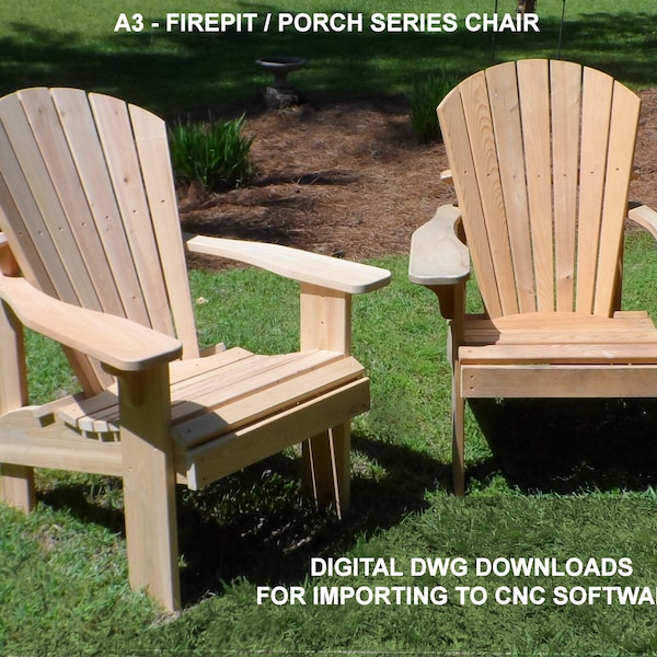 CNC / DWG A3 Series Adirondack Fire Pit / Porch Chair Plans