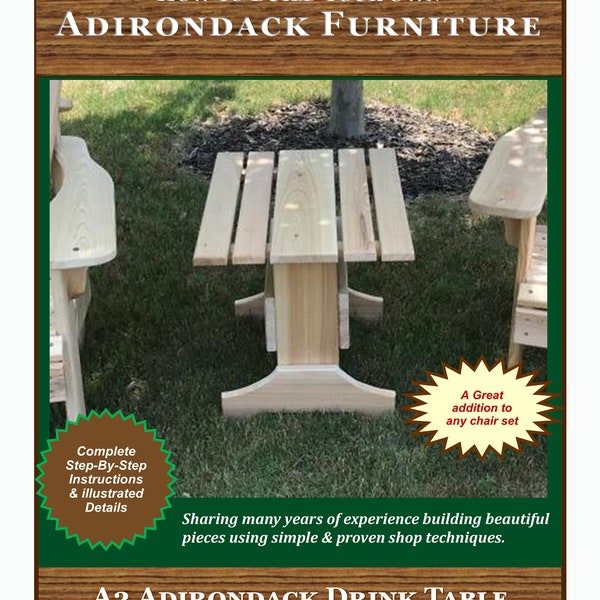 PDF Adirondack Drink Table Plan and Instruction e-Book