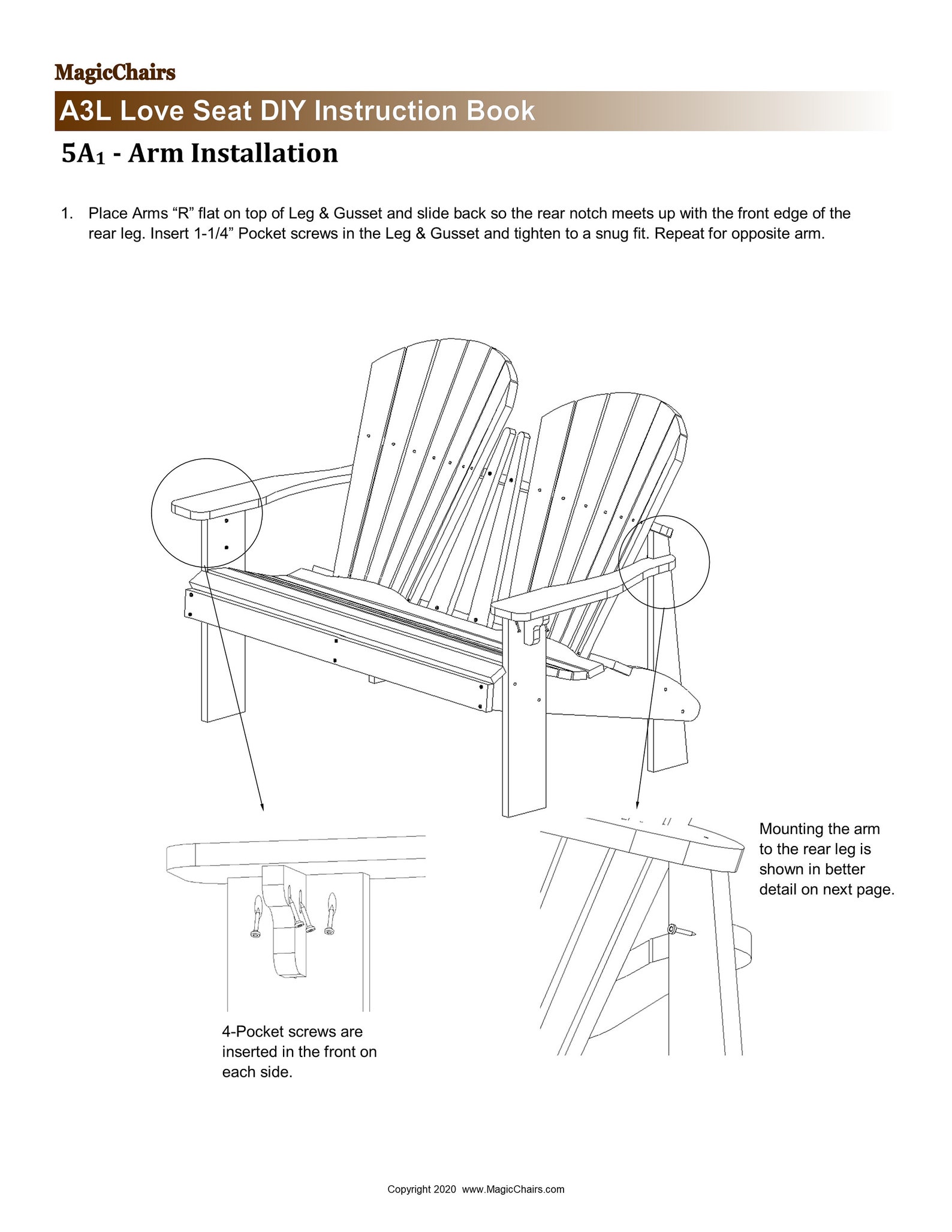 PDF A3L Adirondack Love Seat / Bench Downloadable Plans and Etsy