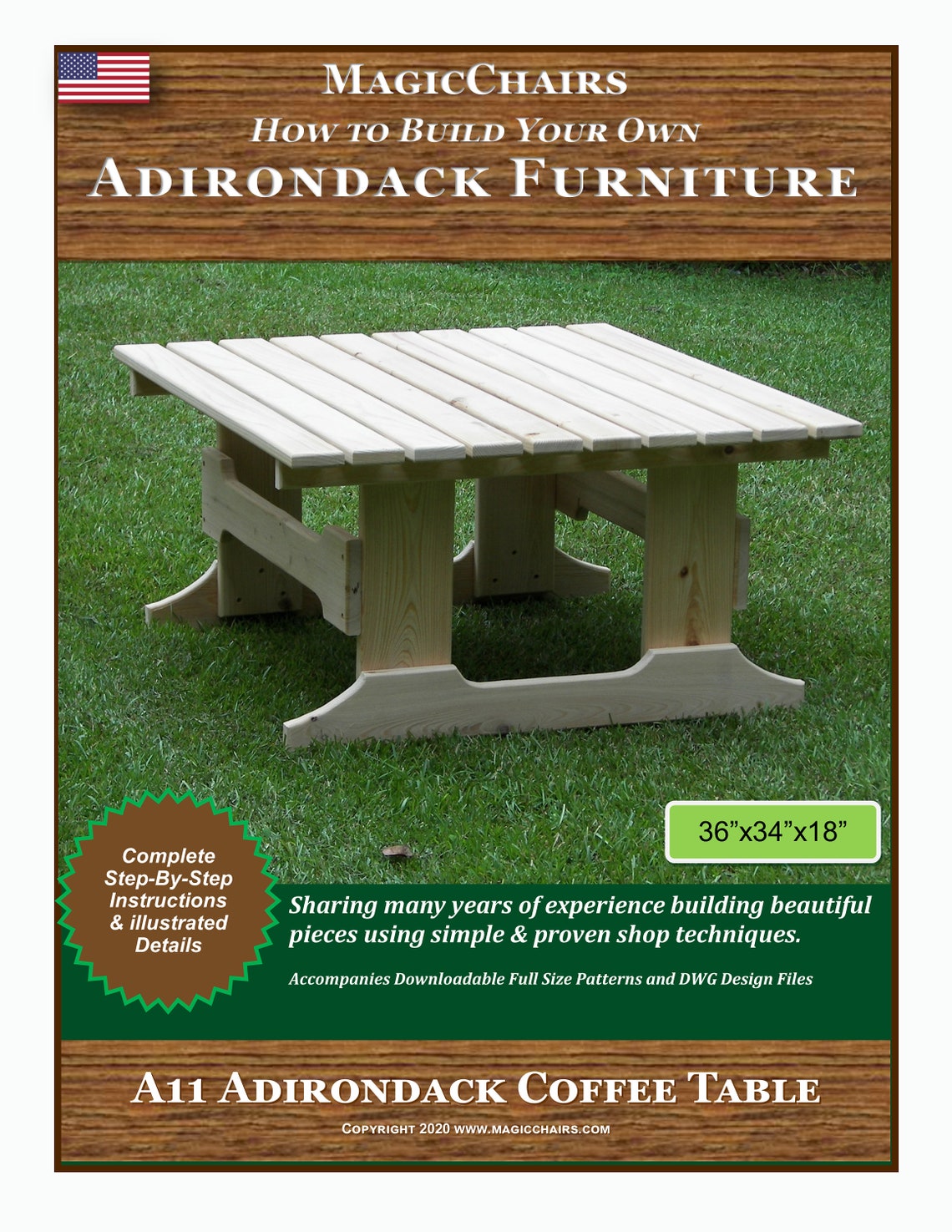 PDF Adirondack Coffee Table Plan and Instruction e-Book Etsy