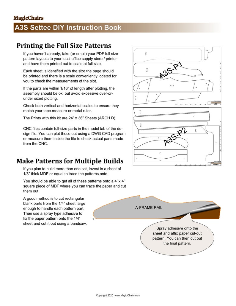 PDF SETTEE A3 Serie Adirondack Chair Herunterladbare DIY-Anweisungen und Zeichnungen zum Bauen Ihrer eigenen Muster und Stühle. Bild 3