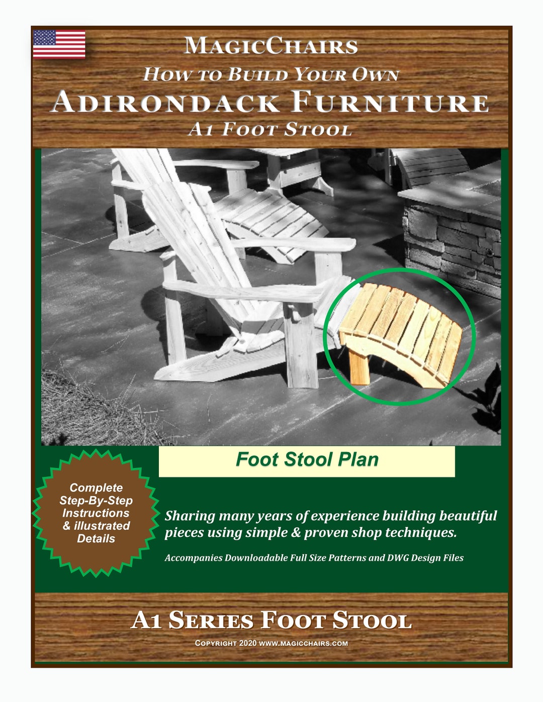 PDF A1-series Adirondack Foot Stool - Downloadable DIY Instructions and ...