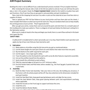 May include: A black and white instruction booklet for building a firepit or porch rocker. The booklet includes a project summary, safety tips, fabrication steps, and assembly instructions. The text includes the title "A3R FIREPIT/PORCH ROCKER DIY Instruction Book" and "A3R Project Summary".