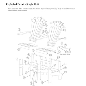 PDF SETTEE A3 Serie Adirondack Chair Herunterladbare DIY-Anweisungen und Zeichnungen zum Bauen Ihrer eigenen Muster und Stühle. Bild 4