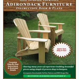 PDF A3 Series Firepit/Porch Adirondack Chair - Downloadable DIY Instructions and Drawings to Build Your Own Patterns and Chairs.