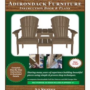 PDF SETTEE A3 Serie Adirondack Chair Herunterladbare DIY-Anweisungen und Zeichnungen zum Bauen Ihrer eigenen Muster und Stühle. Bild 2