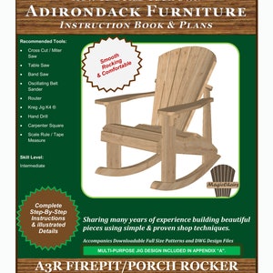 PDF Adirondack Rocking Chair Downloadable DIY Instructions and Drawings to Build Your Own Patterns and Chairs