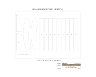 CNC / DWG A1 Series Foot Stool Adirondack Plan and Instruction e-Book Download
