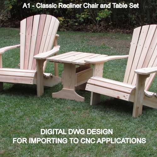 Adirondack Chair Plans DWG Files for CNC Machines Etsy Canada