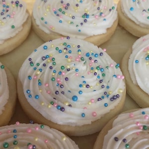 Iced Sugar Cookies (1 Dozen): Buttercream Frosted, Seasonal Sprinkles - Shipping To Ohio Only