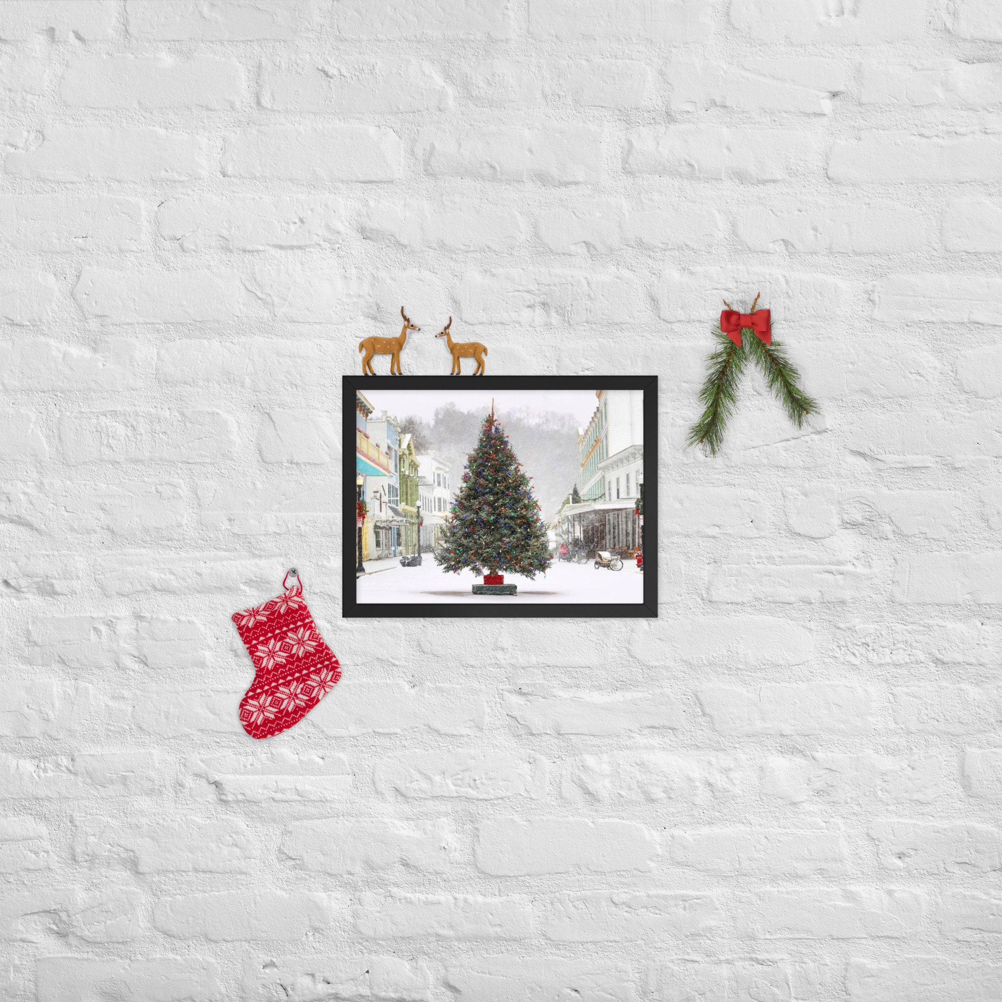 Framed Matte Poster Mackinac Island Christmas Tree Etsy