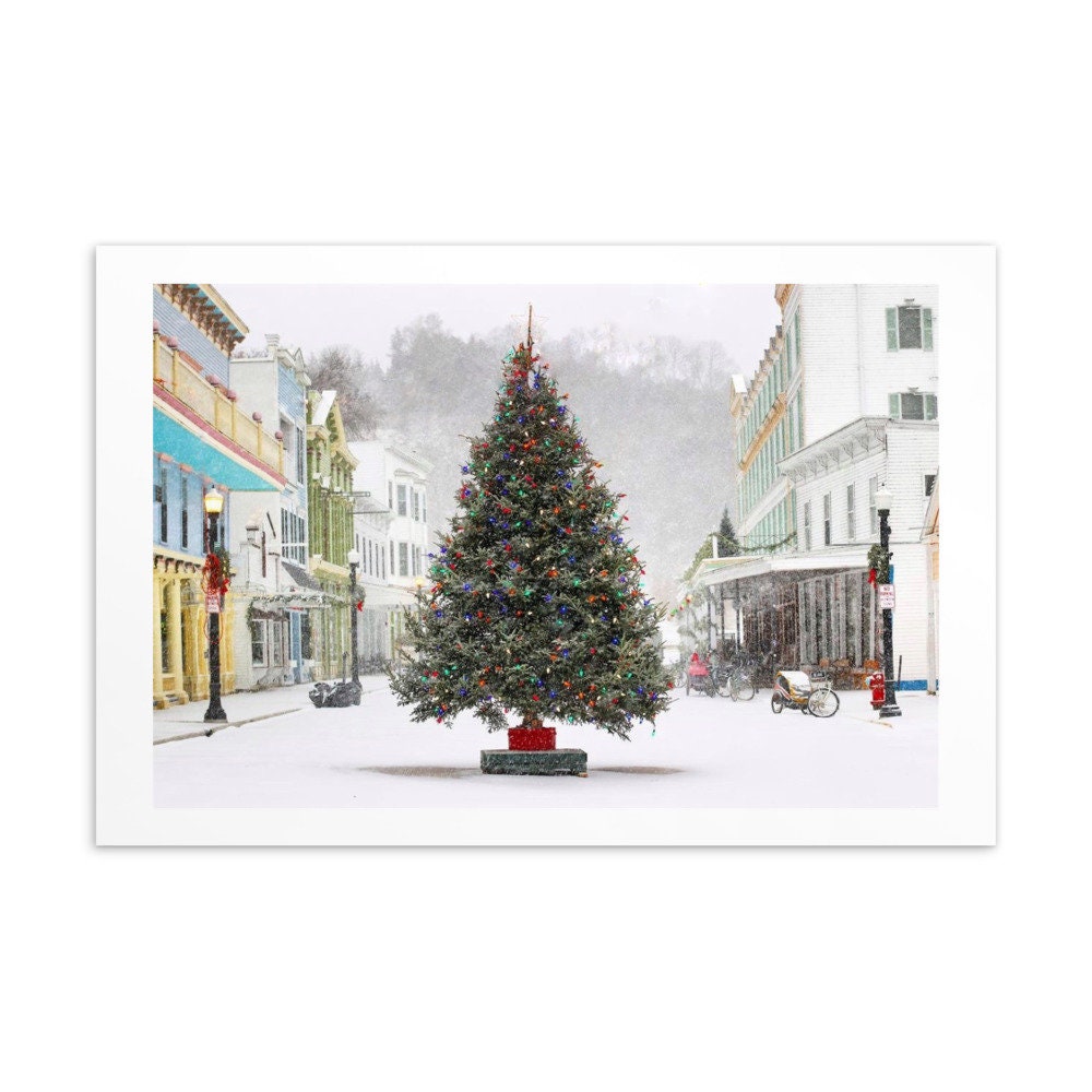 Postcard Mackinac Island Christmas Tree Etsy