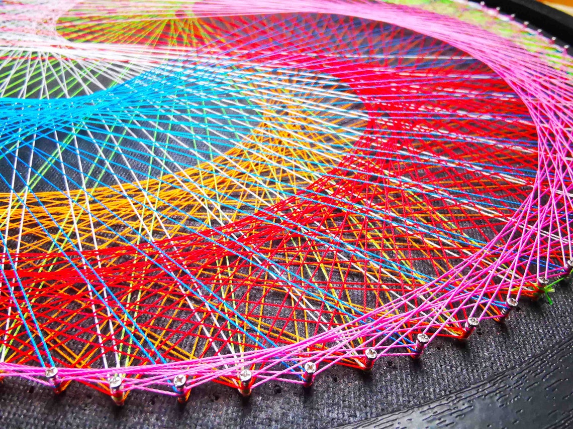 Mandala Spiral String Art DIY Wall Decor String Art Craft for | Etsy