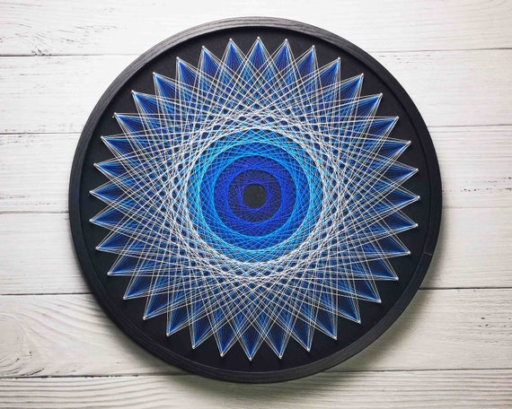 Sapphire Mandala String Art Diy Wall Decor Thread Painting - Etsy Australia