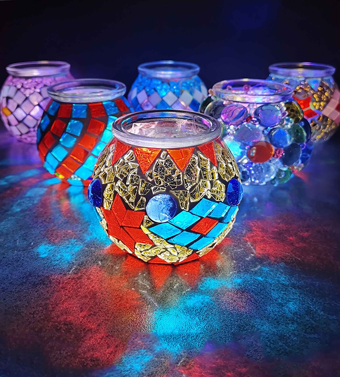 Glass Mosaic Candle Holder DIY Kit Tea Light Holders Mosaic Etsy