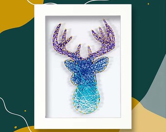 Deer String Art DIY Wall Decor One line Thread Painting By Numbers Christmas Gifts