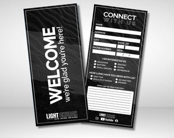モダンな教会向け連絡カードテンプレート｜編集可能なCanva｜カスタマイズ可能なウェルカムカード（デジタルダウンロード）