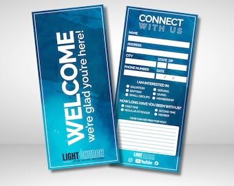 Moderne Kirche Verbindungskarte | Bearbeitbare Canva Vorlage | Personalisierbare Willkommenskarte (Digitaler Download)