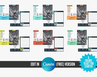 Modern Bi-Fold Church Bulletin Template | Editable Canva Design (Digital Download)