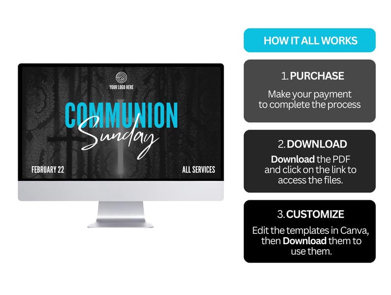 Church Announcement Slides | Modern Preservice Templates for Canva (50-Pack) image 5