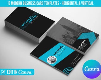 Moderne Kirche Visitenkarte Vorlage Bündel | 13 Designs | Pastor & Dienst Karten | Bearbeitbar in Canva | Kirche Personal Karte, Instant Download