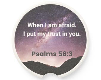 Salmos 56:3 Posavasos para coche / Posavasos de esteatita jw yt