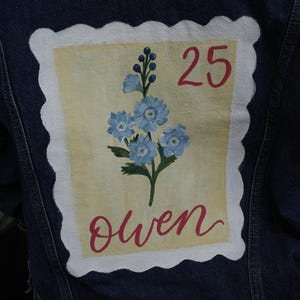 Kurtka Jeansowa Ślubna | Kurtka Jeansowa Ślubna | Kurtka Jeansowa na Zamówienie | Kurtka Jeansowa Malowana Ręcznie | Kurtka Wrangler Malowana | Projekt Vintage Stamp