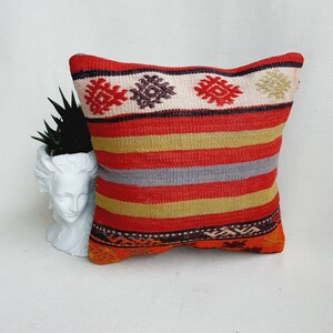 Colorful Kilim Pillow Cover Turkish Kilim Pillow Boho Pillow Throw Pillow Kilim Cushion Case Kilim Pillows 16x16 Kilim Pillows