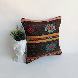 Kilim Pillow Cover 16x16 , cushion cover for sofa , handmade pillow , kilim pillow cases , pillow shams , pillow cases for sofa