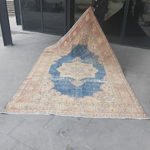 Oversize Area Rug, Vintage Turkish Rug, Carpet, Handmade Rug, Vintage Style Rug, Oriental Rug, Oushak Rug, Turkish Carpet Rug