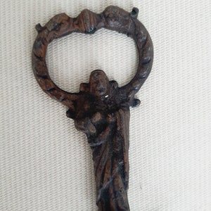 Vintage Turkish Iron Key: Human Figure Pattern, Handmade Decor (3x8 ...