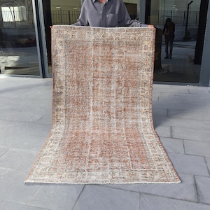 Handmade Faded Vintage Turkish Rug Anatolian Rug Antique Rug Turkey Rug Vintage Oushak Ru  Boho Rug Hand Knotted Rug Turkish Carpet