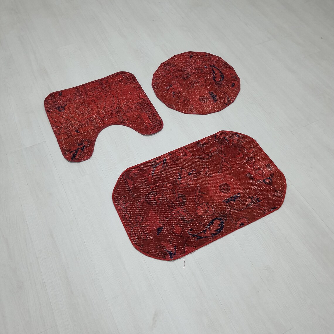 Red Bath Mat Rugs Bathroom Mat Set Bath Mats Handmade Etsy