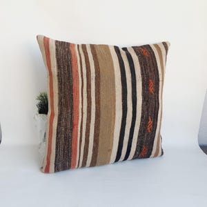 Extra Large Kilim Pillow Cover  24x24 Turkish Kilim Pillow Bohemian Pillow Kilim Pillow Cover Handwoven Pillow Chair Pillow Outdoor Pillow