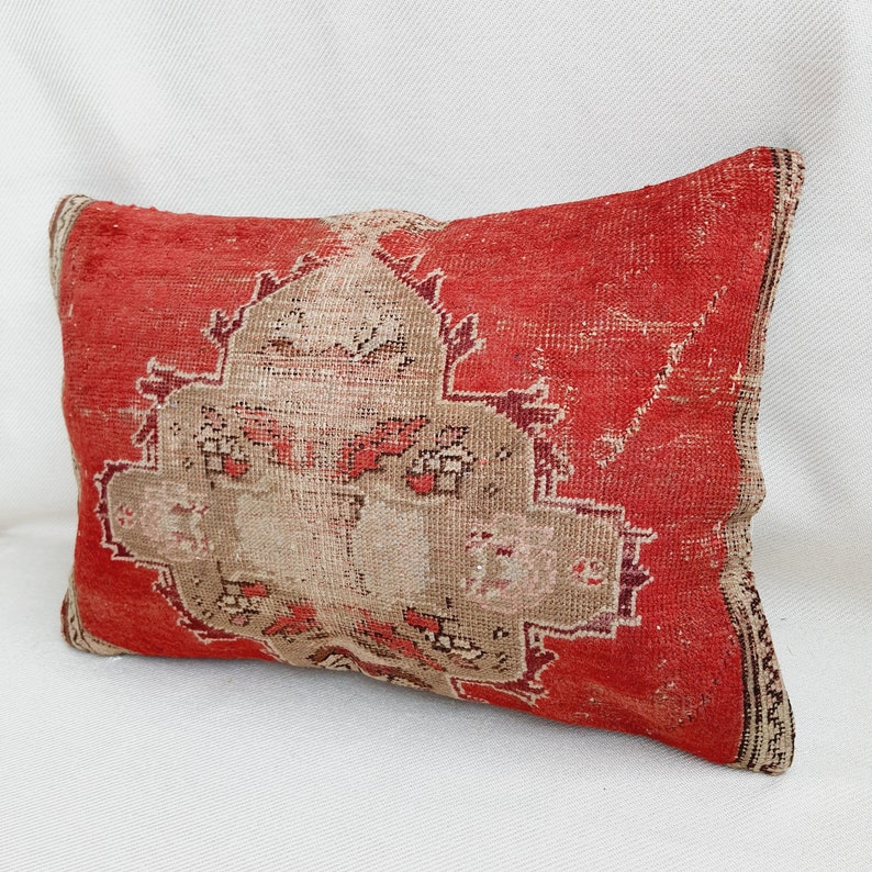 Rug Pillow 16x24 Carpet Lumbar Pillow Home Decor Lumbar Pillow Oushak Pillow Turkish Pillow Home Living Floor Rugs Decorative Pillow