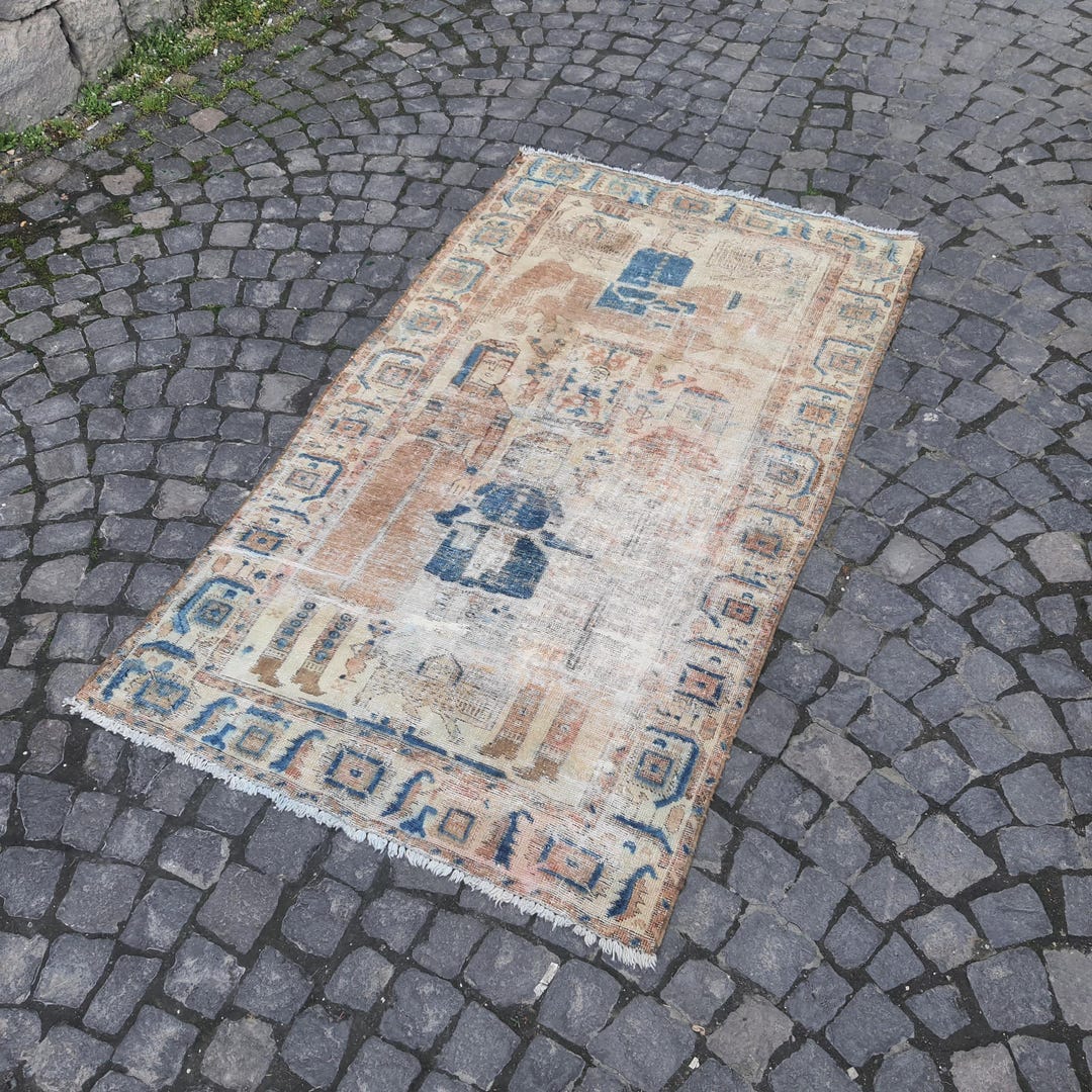Handwoven Mesopotamian Rug With Ancient Human Design , 3x6 Rug - Etsy