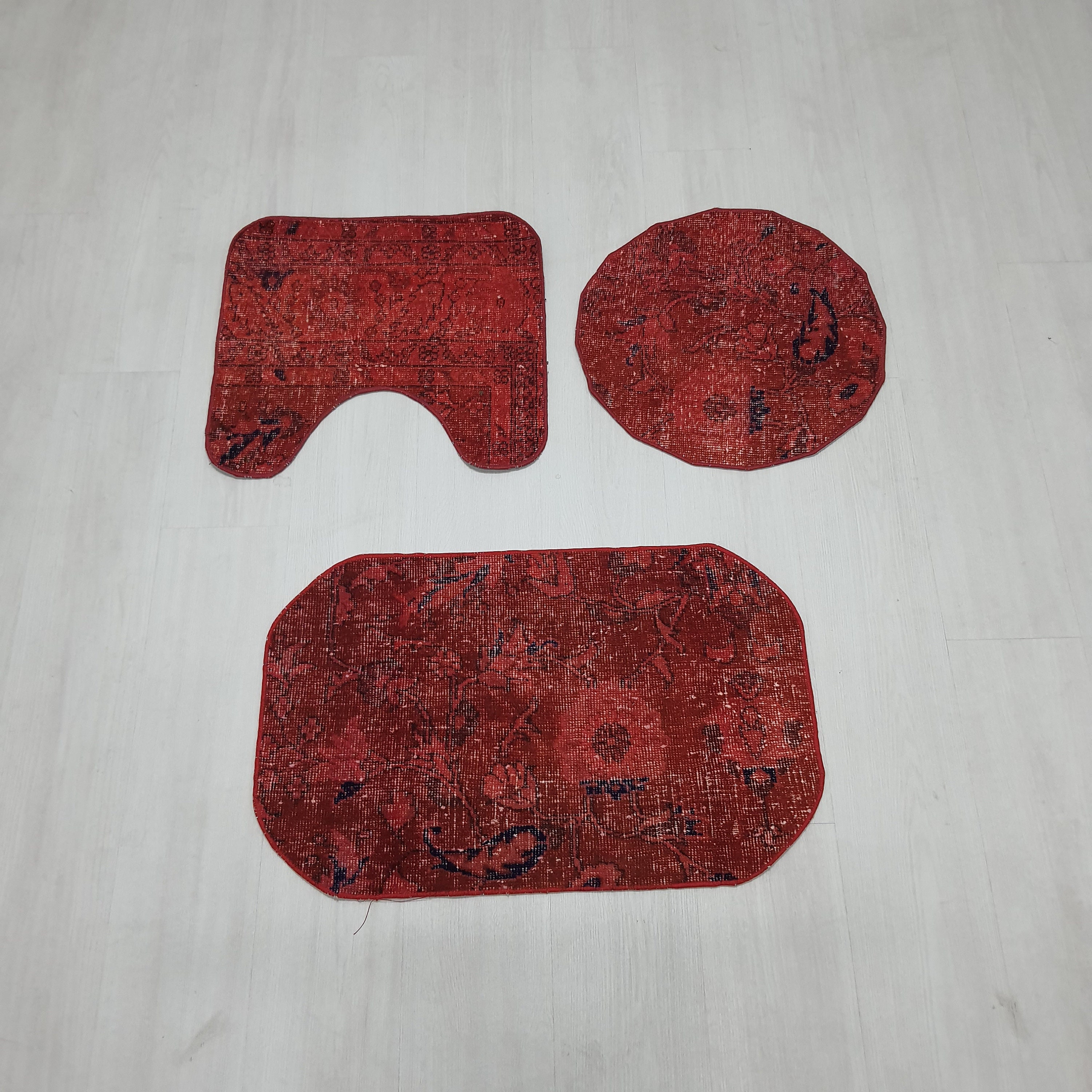 Red Bath Mat Rugs Bathroom Mat Set Bath Mats Handmade Etsy