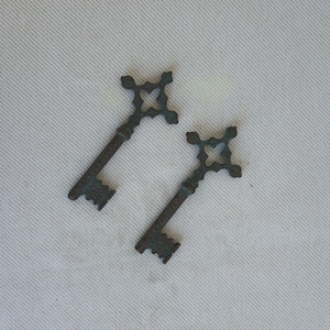 Vintage Church iron key , Set of 2 pieces iron door key , old key , wall decor key , antique key , vintage key , decor key