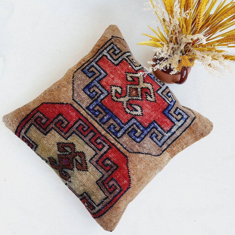Vintage Pillow Bohemian Pillow Rug Pillow Cover 20x20 Rug Pillow Rustic Pillow Case Rug Pillow Case Authentic Rug Pillow