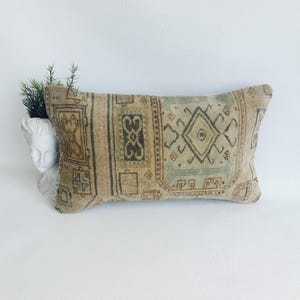 12x20 Authentic Rug Pillow , Bohemian Rug Pillows , Rustic Pillow , Rug Pillow Case , Turkish Pillow , Vintage Pillow , Rug Pillow Cover
