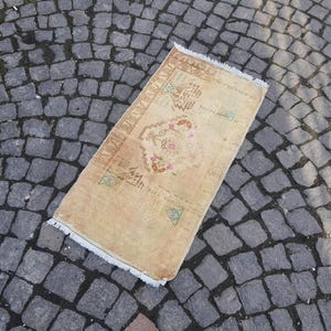 Turkish Small Rug Turkish Carpet Small Rugs Floor Rug Small Vintage Rug Small Carpet Old Rug Oushak Small Rugs Area Rug Vintage Small Rug