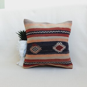 16x16 Kilim Pillow , Turkish Kilim Pillow , Kilim Pillow , Turkish Pillow ,  Boho Pillow , Vintage Pillow , Ethnic Pillow , Kilim Pillows