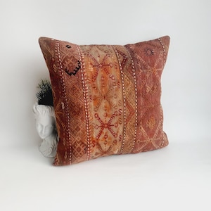 Vintage Kilim Pillow 20x20 Turkish Kilim Pillow Bohemian Pillow Throw Pillow Kilim Pillow Cover Handwoven Pillow Chair Pillow Outdoor Pillow