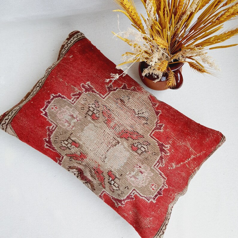 Rug Pillow 16x24 Carpet Lumbar Pillow Home Decor Lumbar Pillow Oushak Pillow Turkish Pillow Home Living Floor Rugs Decorative Pillow