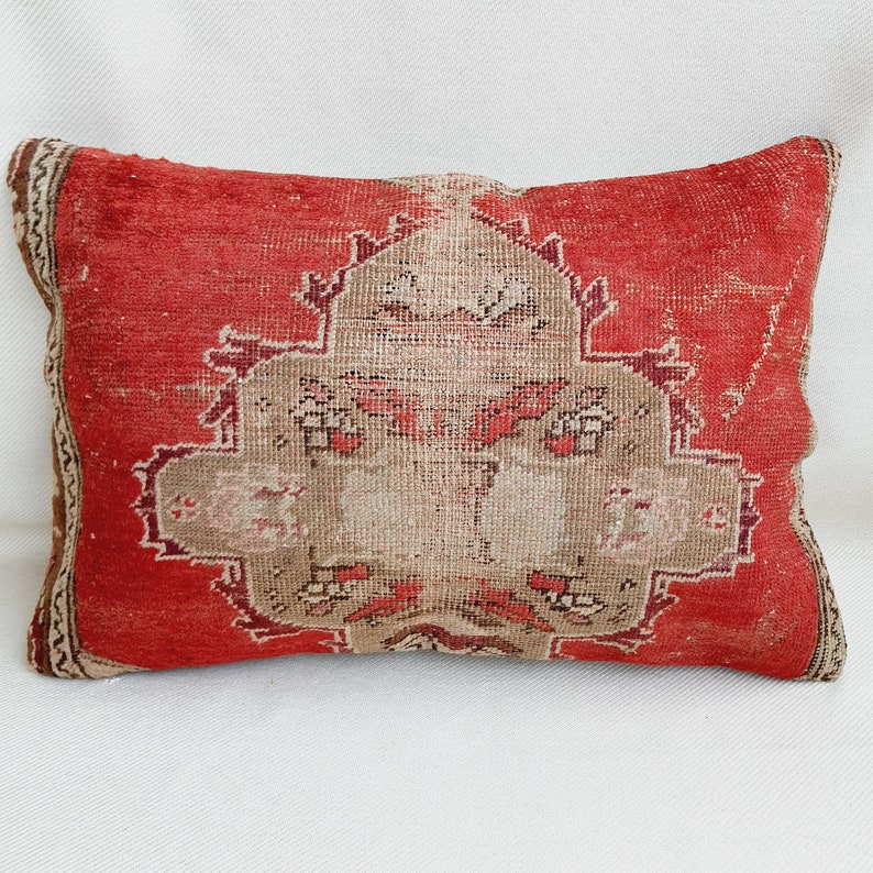 Rug Pillow 16x24 Carpet Lumbar Pillow Home Decor Lumbar Pillow Oushak Pillow Turkish Pillow Home Living Floor Rugs Decorative Pillow
