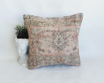 Capa de almofada de lã anatólia feita à mão: almofada boho 16x16