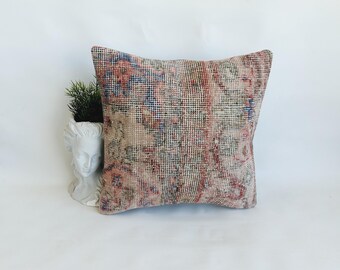 Capa de almofada vintage exclusiva, 16 x 16 pol., peça de decoração boho para casa