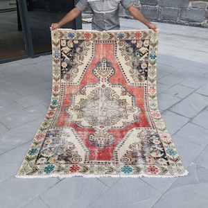 Antique Oushak Rug , Turkish Rug , Vintage Oushak Rug , Area Rug , Floor Rug , Anatolian Carpet , Chic Oushak Rug , Turkish Carpets