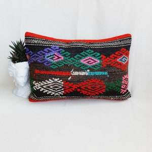 Rectangle Kilim Lumbar Pillow 16x24 Pillow Anatolian Pillow Turkish Kilim Pillow Kilim Lumbar Pillow Kilim Pillow Cover Throw Kilim Pillow
