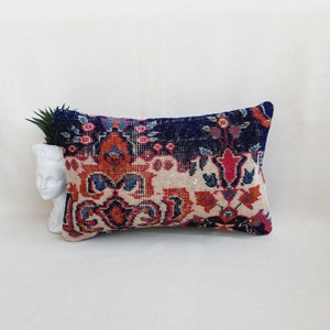 Turkish Pillow  12x20 Rug Pillow Cover   Rustic Pillow Case Boho Pillow Vintage Pillow Turkish Rug Pillow Rug Pillows Qushak Rug Pillow